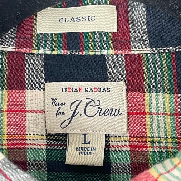 J. Crew Indian Madras Long Sleeve Button Down Shirt SZ L EUC - Picture 3 of 6